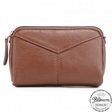 Кожаный клатч "Марта" (светло-коричневый)